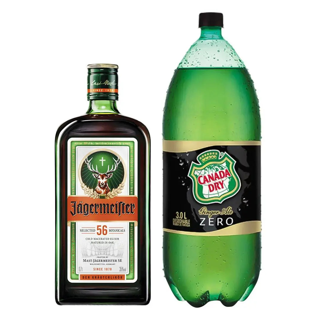 Pack Licor Jagermeister 35° 700cc + Canada Dry Ginger Ale Zero 3000cc