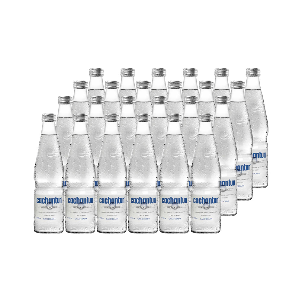 24x Agua Mineral Cachantun Con Gas Vidrio 350cc