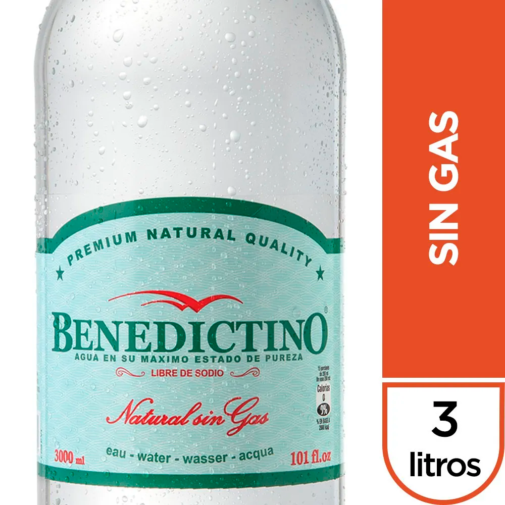 Agua Purificada Benedictino Sin Gas 3000cc