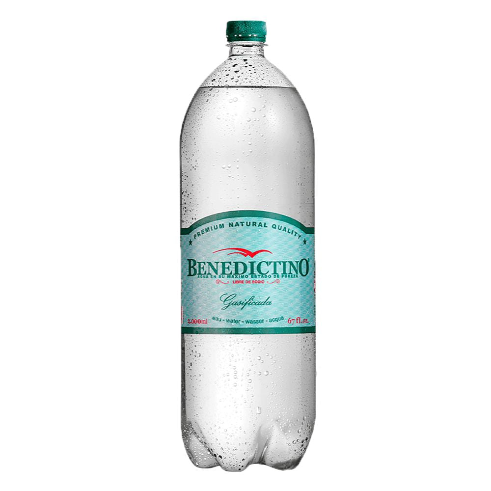Agua Purificada Benedictino Con Gas 2000cc