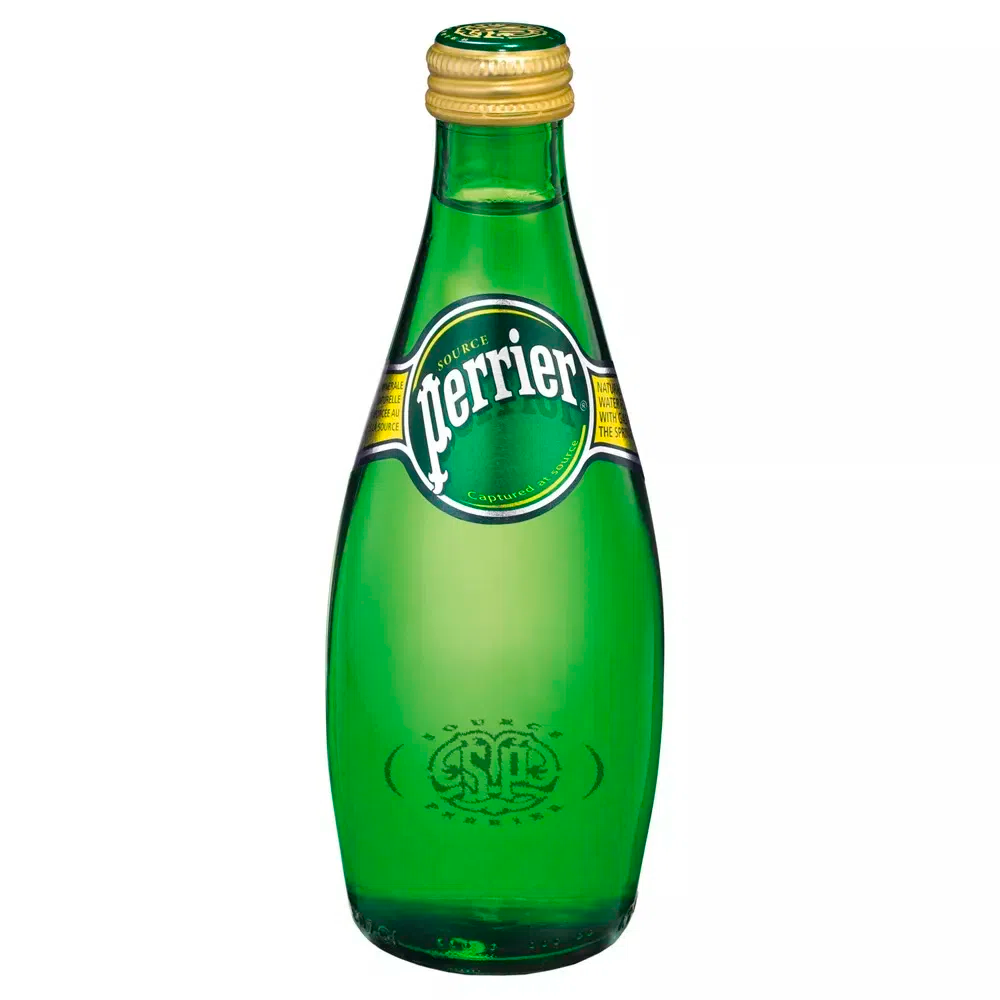 Agua Mineral Perrier con Gas Botella Vidrio 330cc