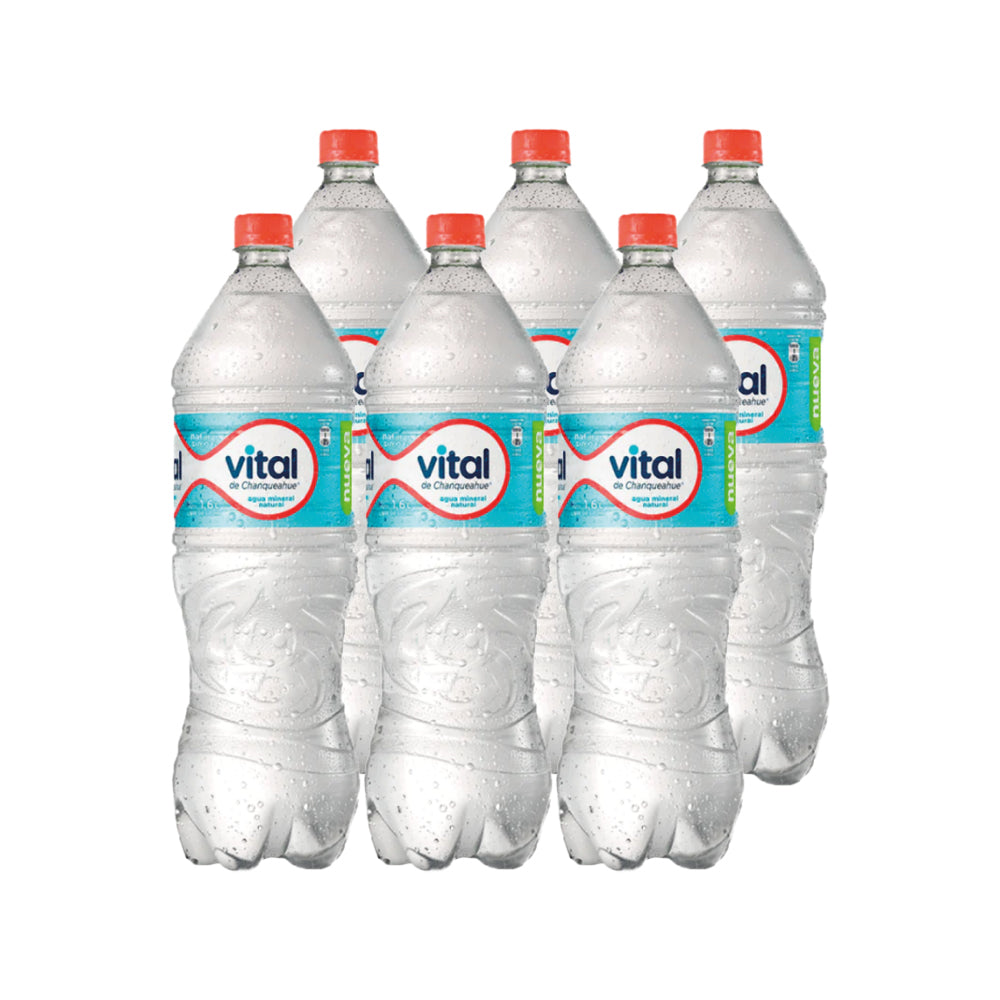 6x Agua Purificada Vital Sin Gas Desechable 1600cc