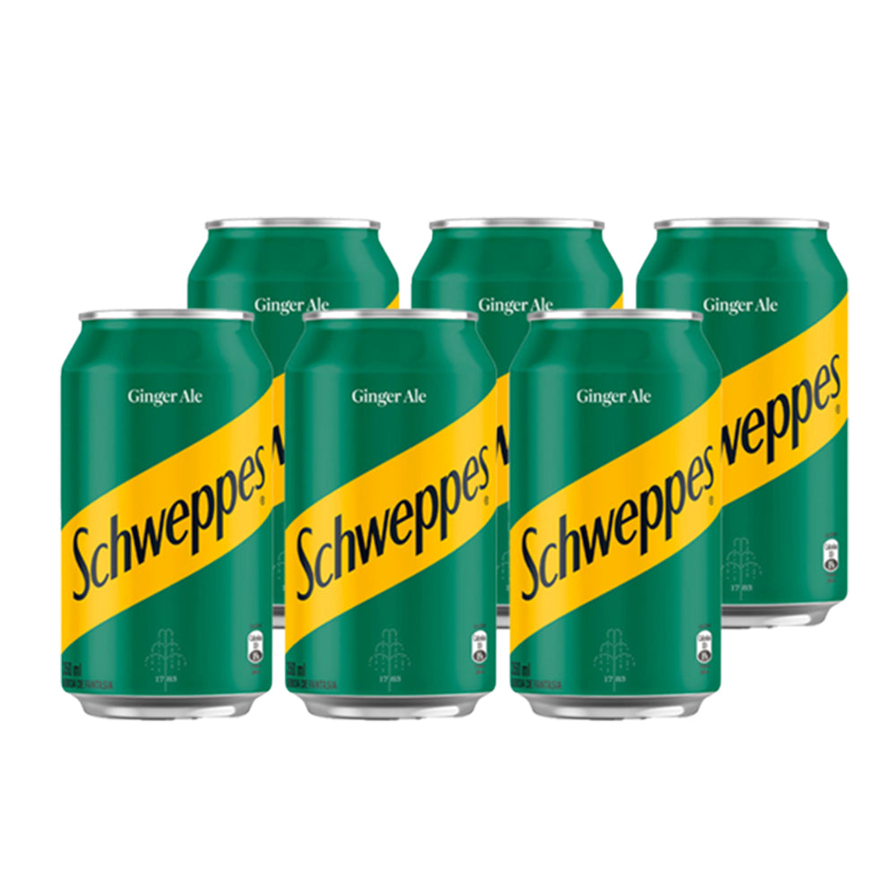 6x Ginger Ale Schweppes Normal Lata 350cc