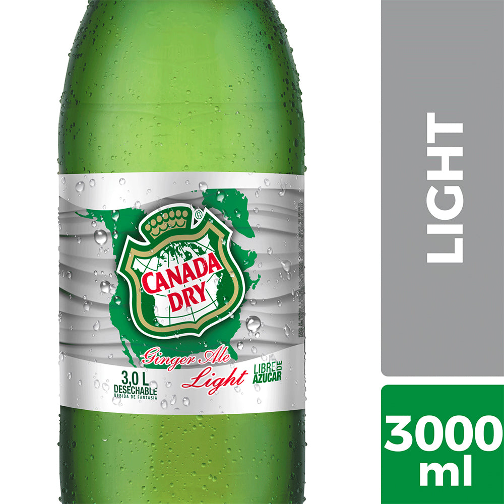 Bebida Ginger Ale Canada Dry Light Botella 3000cc