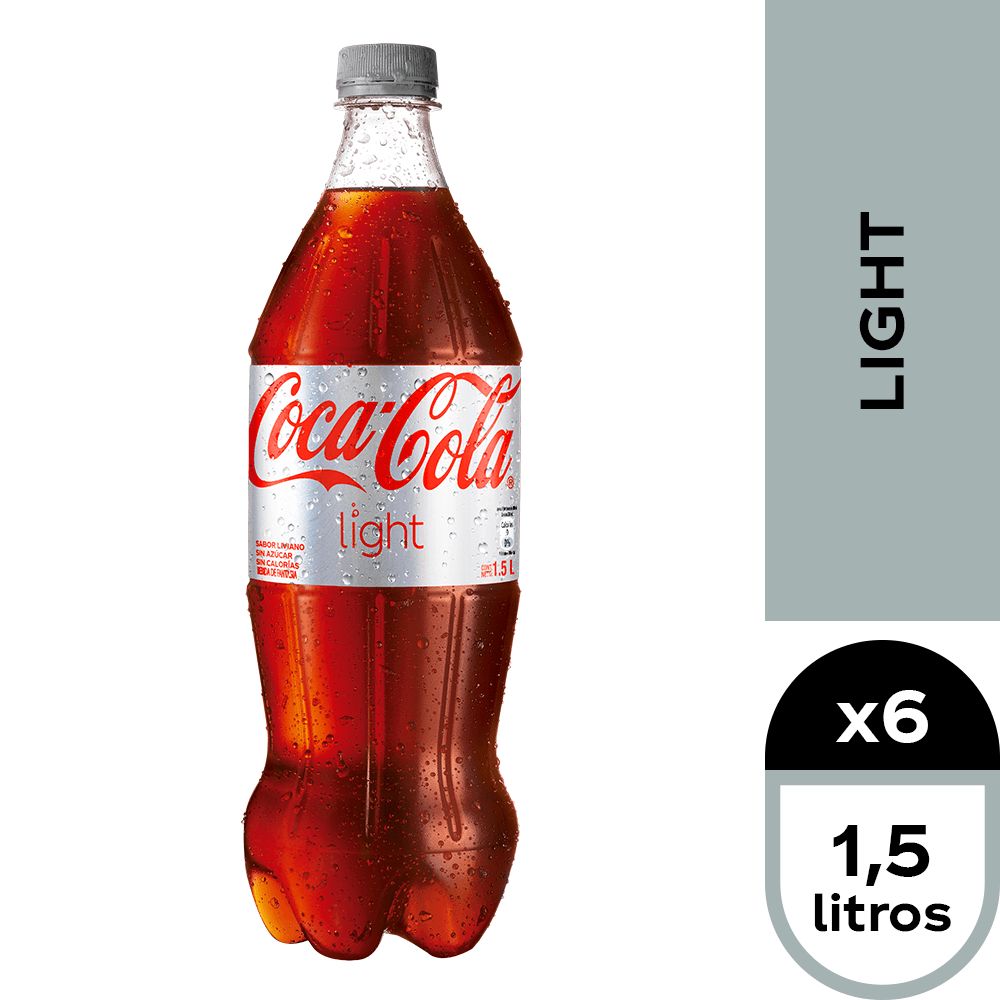 6x Bebida Coca Cola Light 1500cc