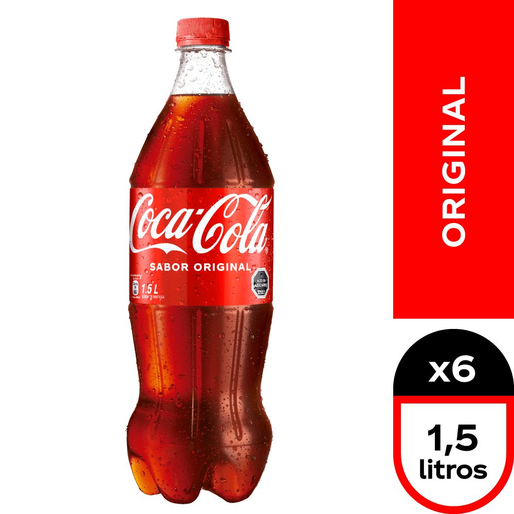 6x Bebida Coca Cola Normal 1500cc