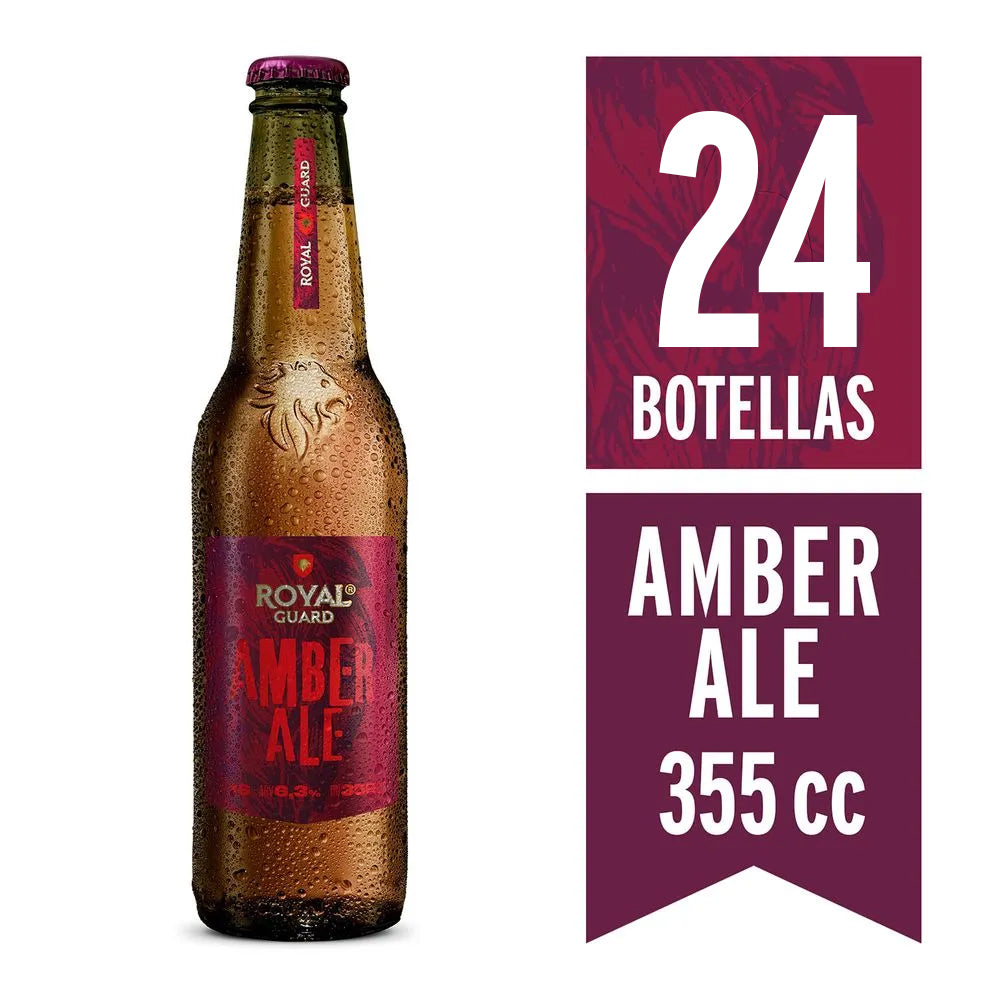 24x Cerveza Royal Guard Ambar Ale Botellín 355cc