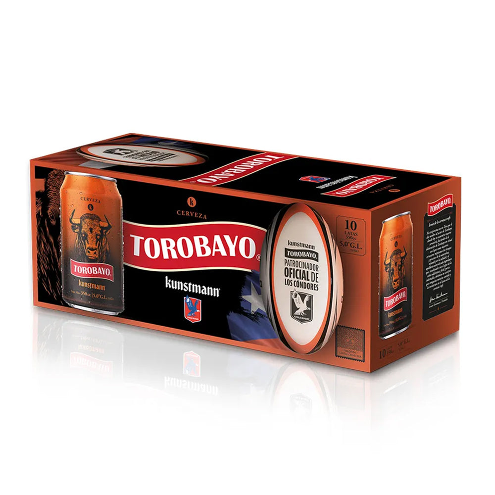 Pack 10 Cerveza Kunstmann Torobayo 5° Lata 350cc