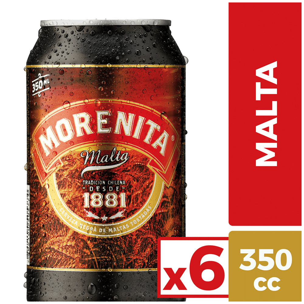 6x Cerveza Morenita Malta Lata 350cc