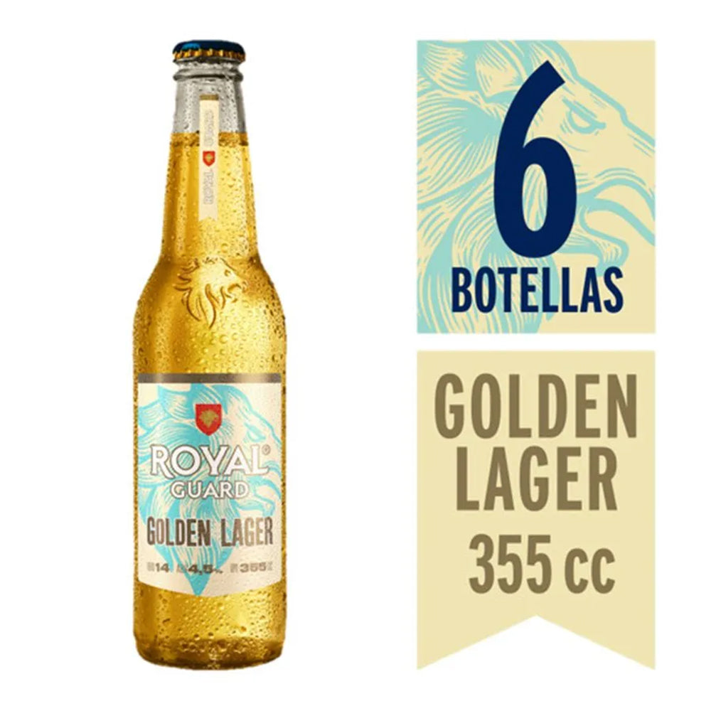 6x Cerveza Royal Guard Golden Lager 4,5° 355cc