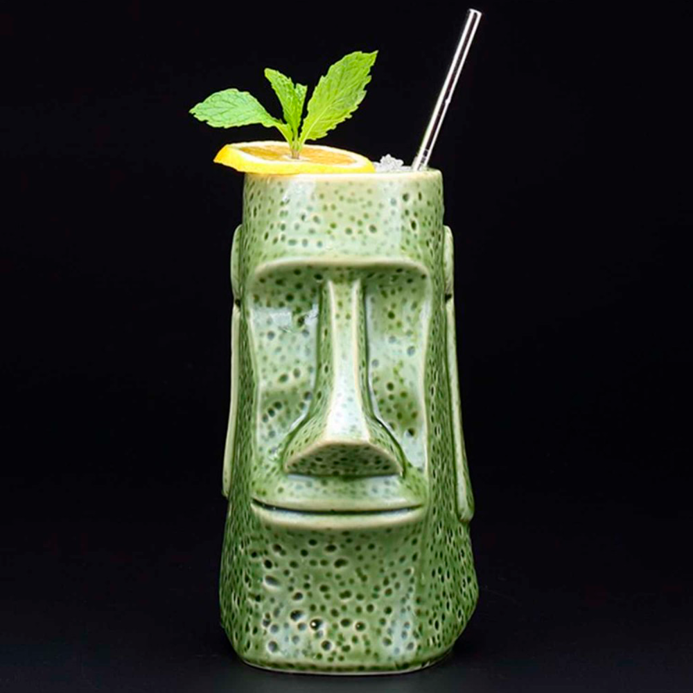Vaso Tiki Moai 700cc Verde