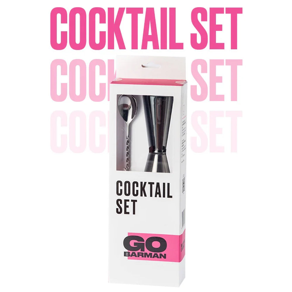 Cocktail Set Cucharilla + Medidor Japonés Negro GO Barman