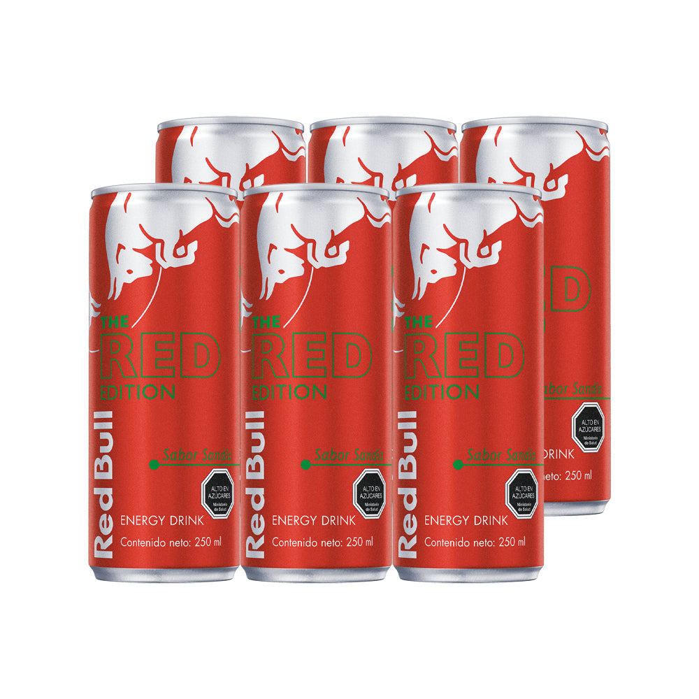 6x Bebida Energética Red Bull Sandía 250cc