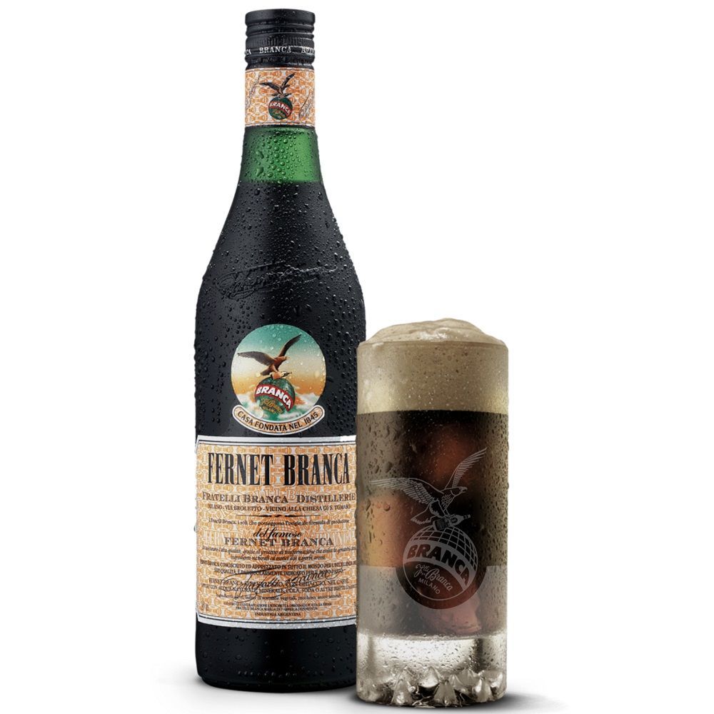 Pack Fernet Branca 39° 750cc + Vaso