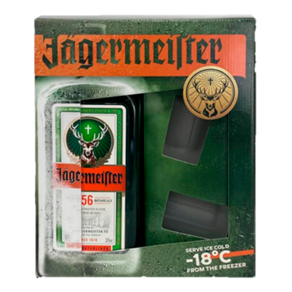 Pack Licor Jagermeister 35º 700cc + 2 Shot Glasses