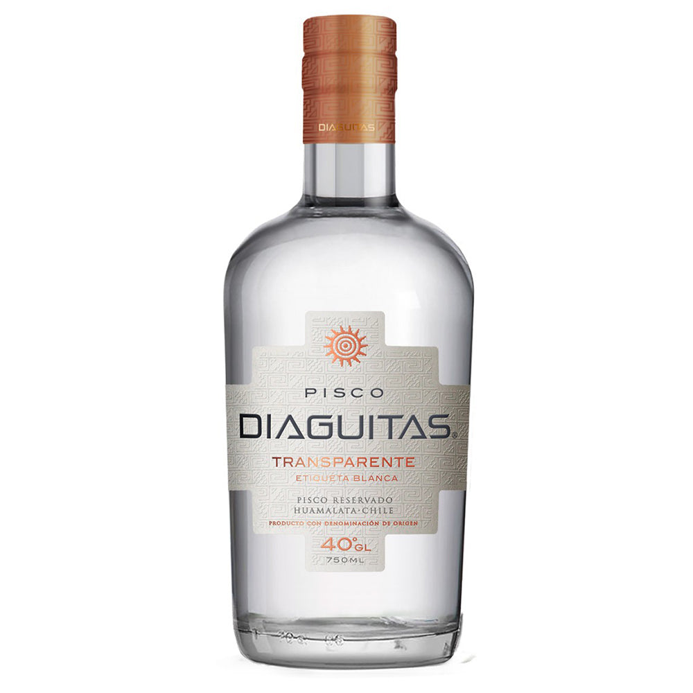 Pisco Diaguitas Transparente Etiqueta Blanca 40° 750cc