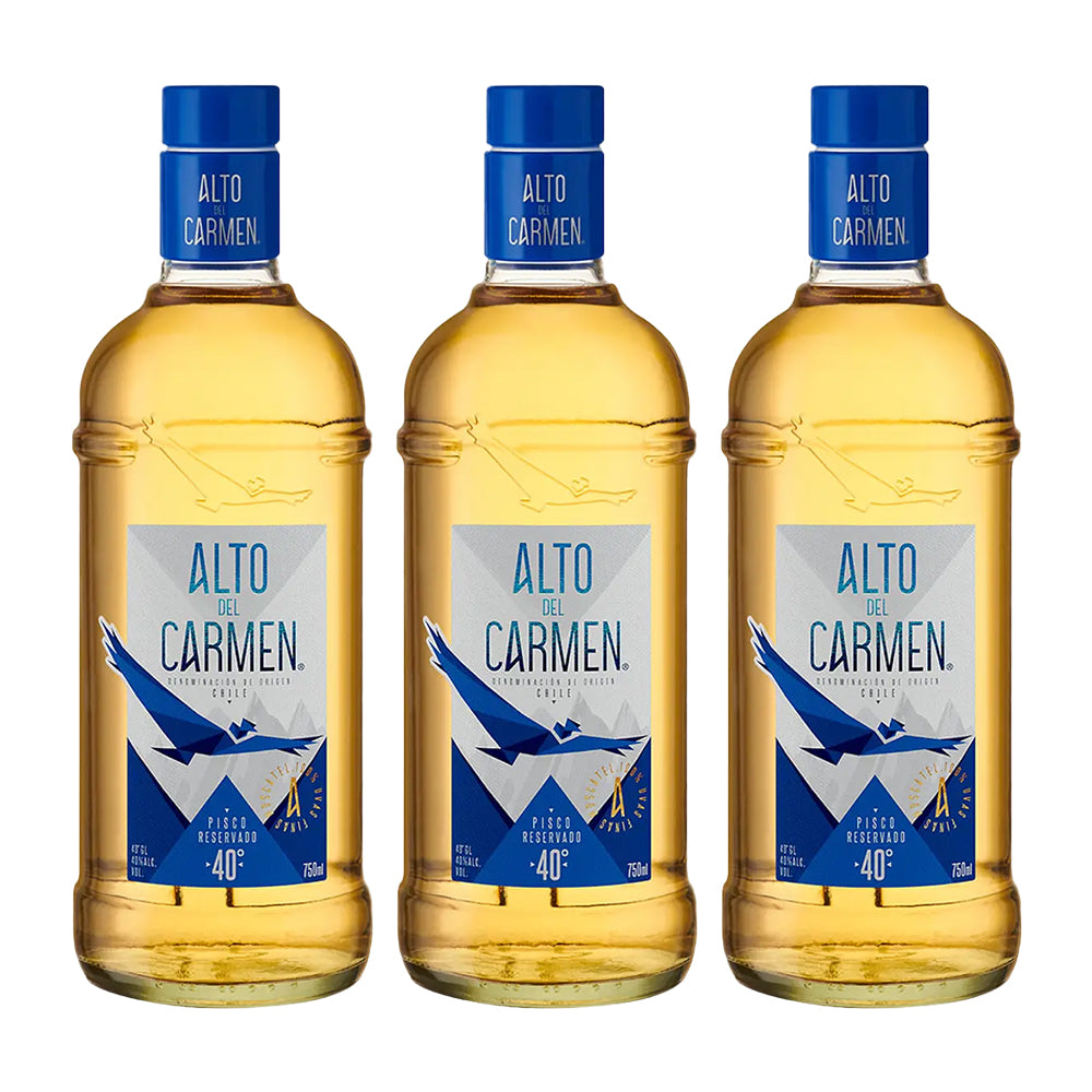 3x Pisco Alto del Carmen Reservado 40º 750cc