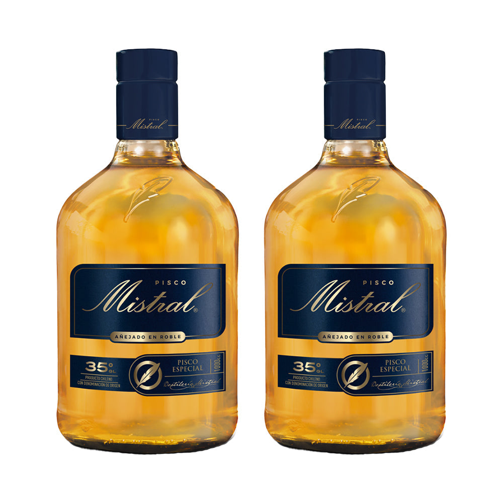 2x Pisco Mistral Añejado En Roble 35º 1000cc