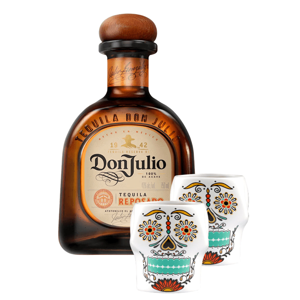Tequila Don Julio Reposado 750cc + 2 Vasos Shot Catrina de Regalo