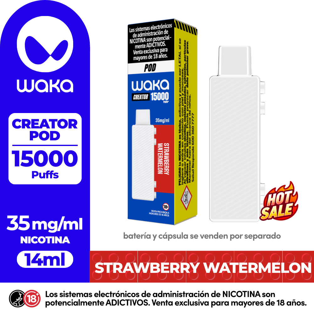Waka Repuesto Creator Pod Strawberry Watermelon 15000 Puff- 3.5%