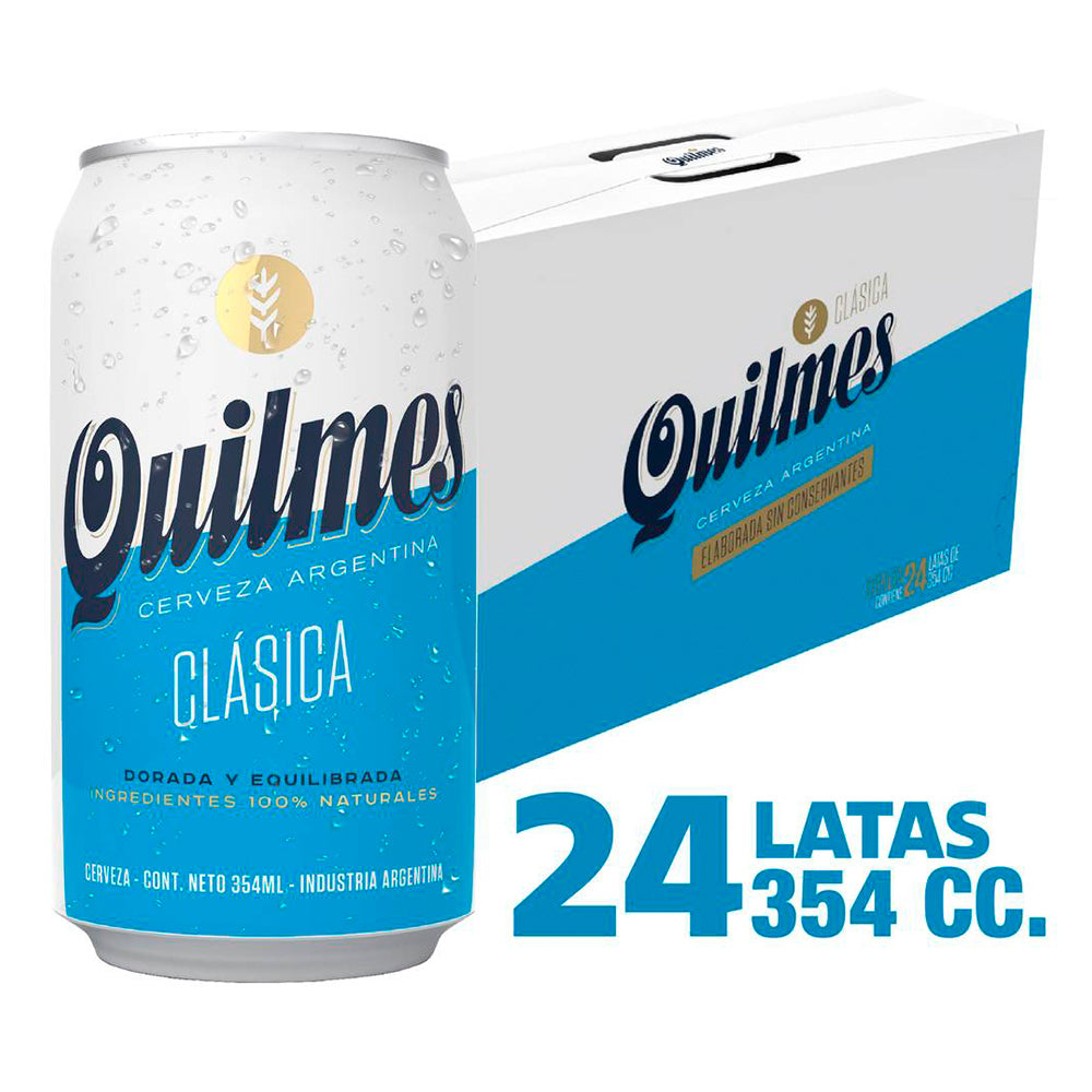 24x Cerveza Quilmes Clásica 4.9° Lata 354cc