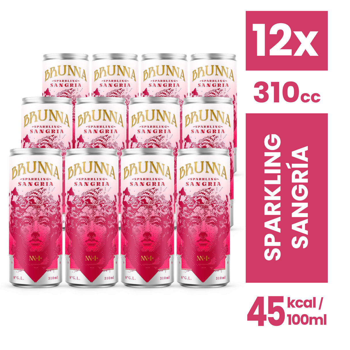 12x Sangría Sparkling Brunna Lata 8° 310cc