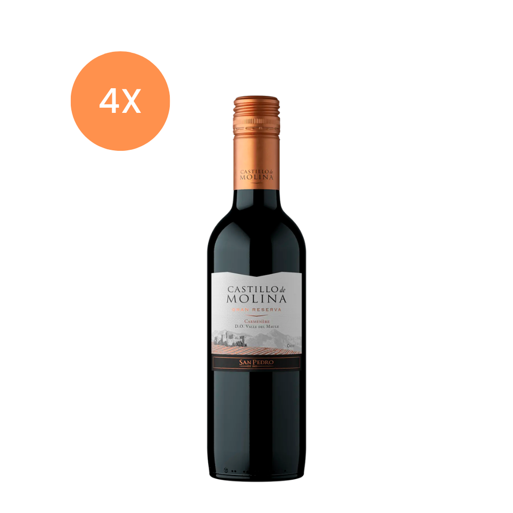 4x Vino Castillo de Molina Gran Reserva Carmenere 13.5° 375cc