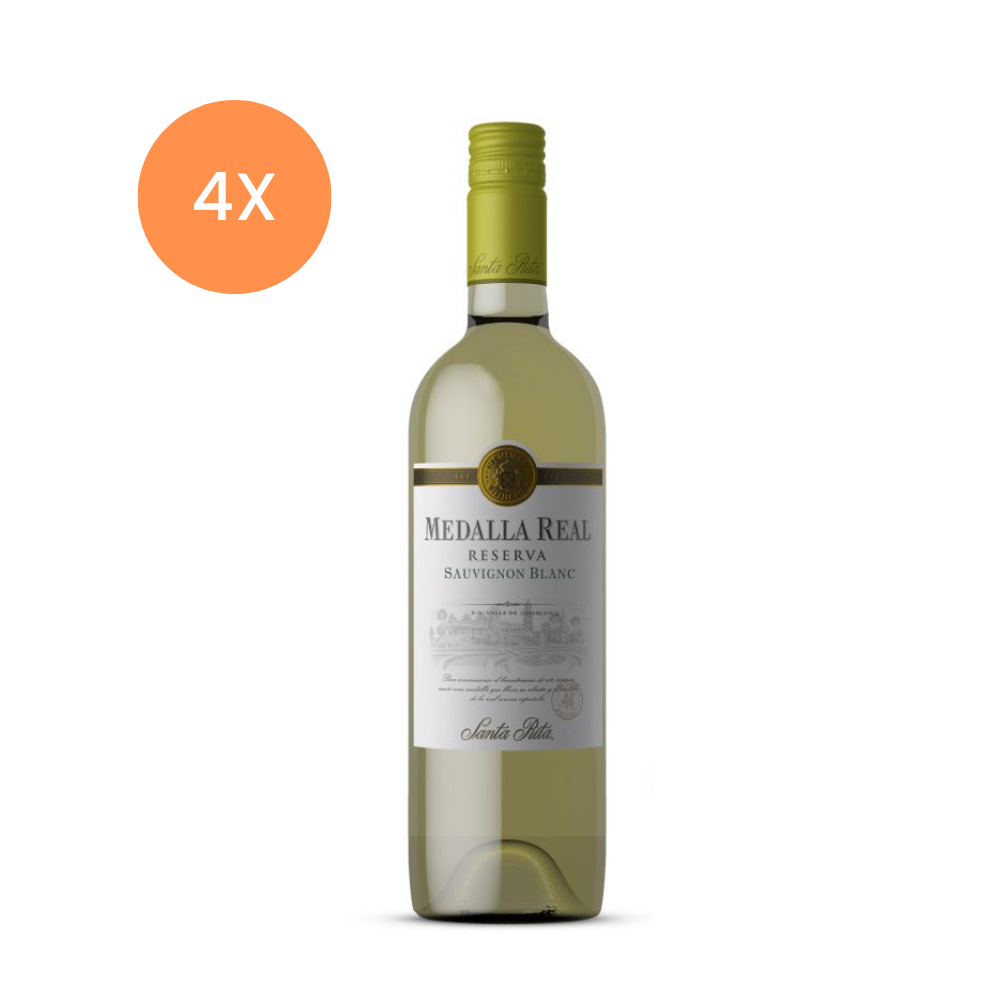 4x Vino Medalla Real Reserva Sauvignon Blanc 13° 375cc