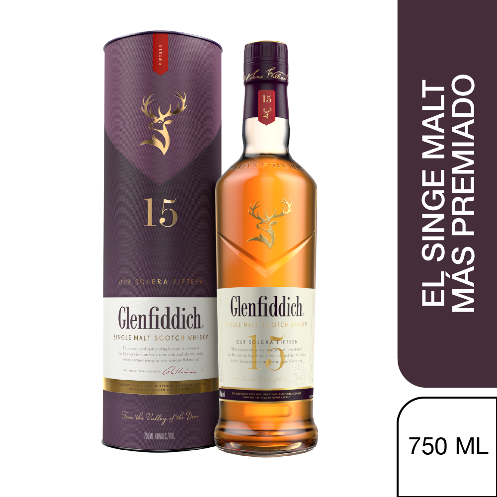 Whisky Glenfiddich 15 años Single Malt 750cc