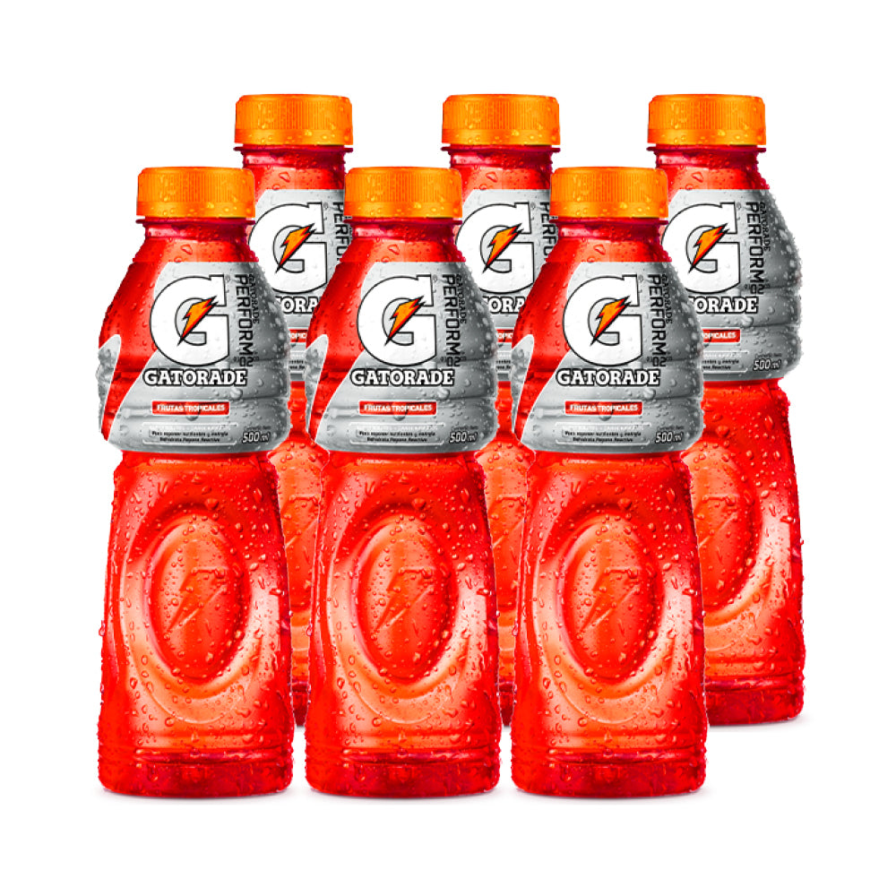 6x Bebida Isotónica Gatorade Frutas Tropicales 500cc