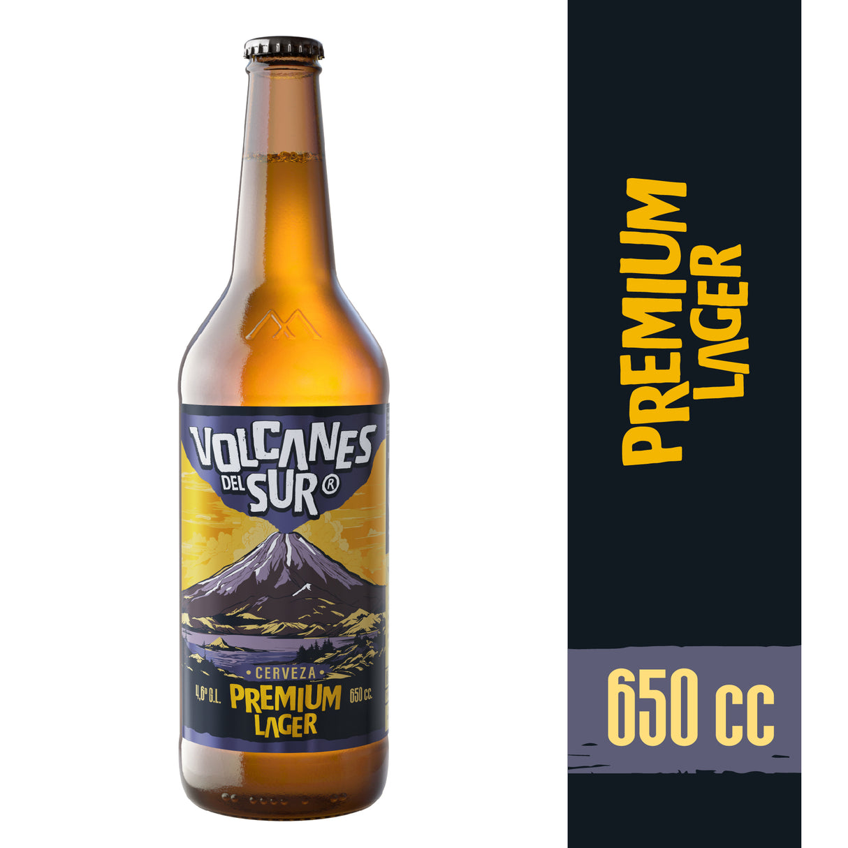 Cerveza Volcanes Del Sur Premium Lager 4,6° 650cc
