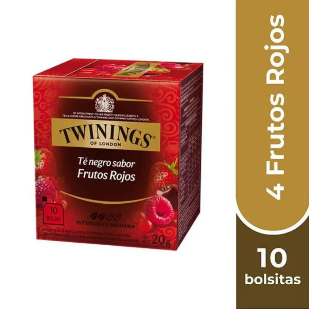 Té Negro sabor Frutos Rojos 10 Bolsas Twinings