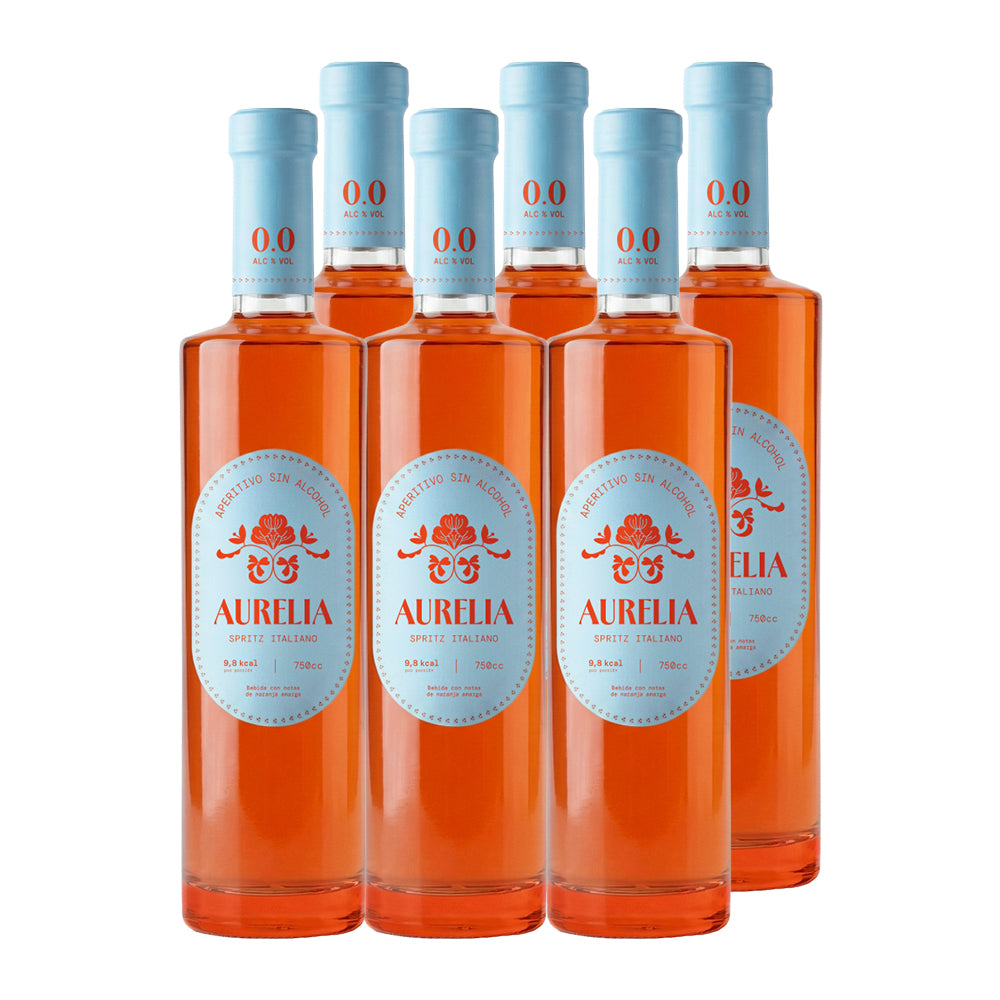 6x Licor Aperitivo Sin Alcohol Aurelia Spritz Italiano 750cc