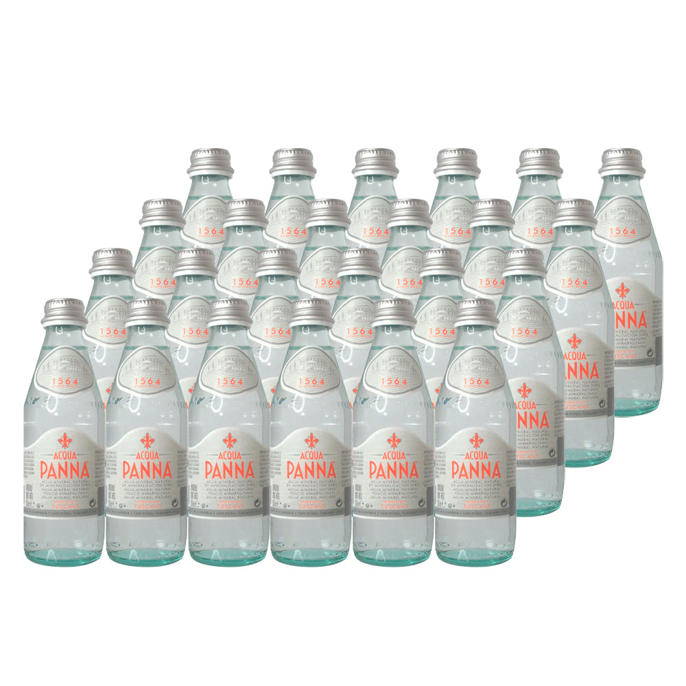 24x Agua Mineral Acqua Panna Sin Gas Botella Vidrio 250cc