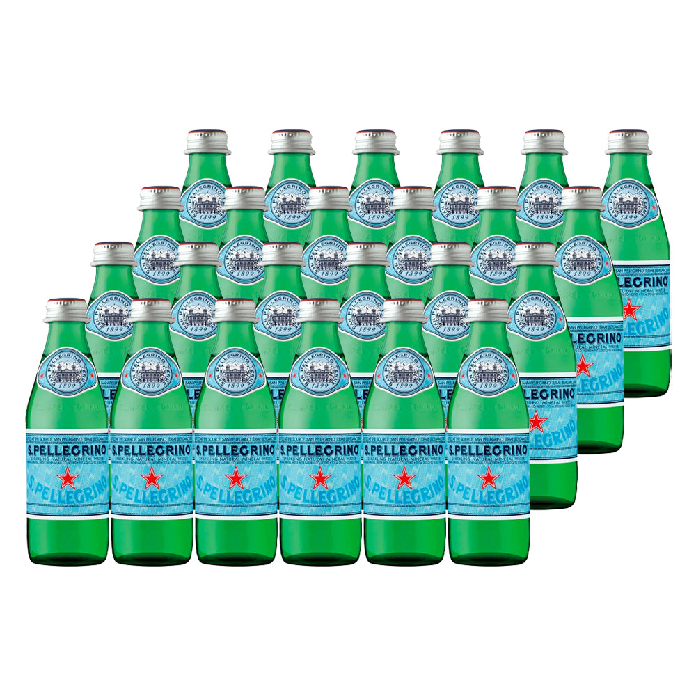 24x Agua Mineral San Pellegrino con Gas Botella Vidrio 250cc