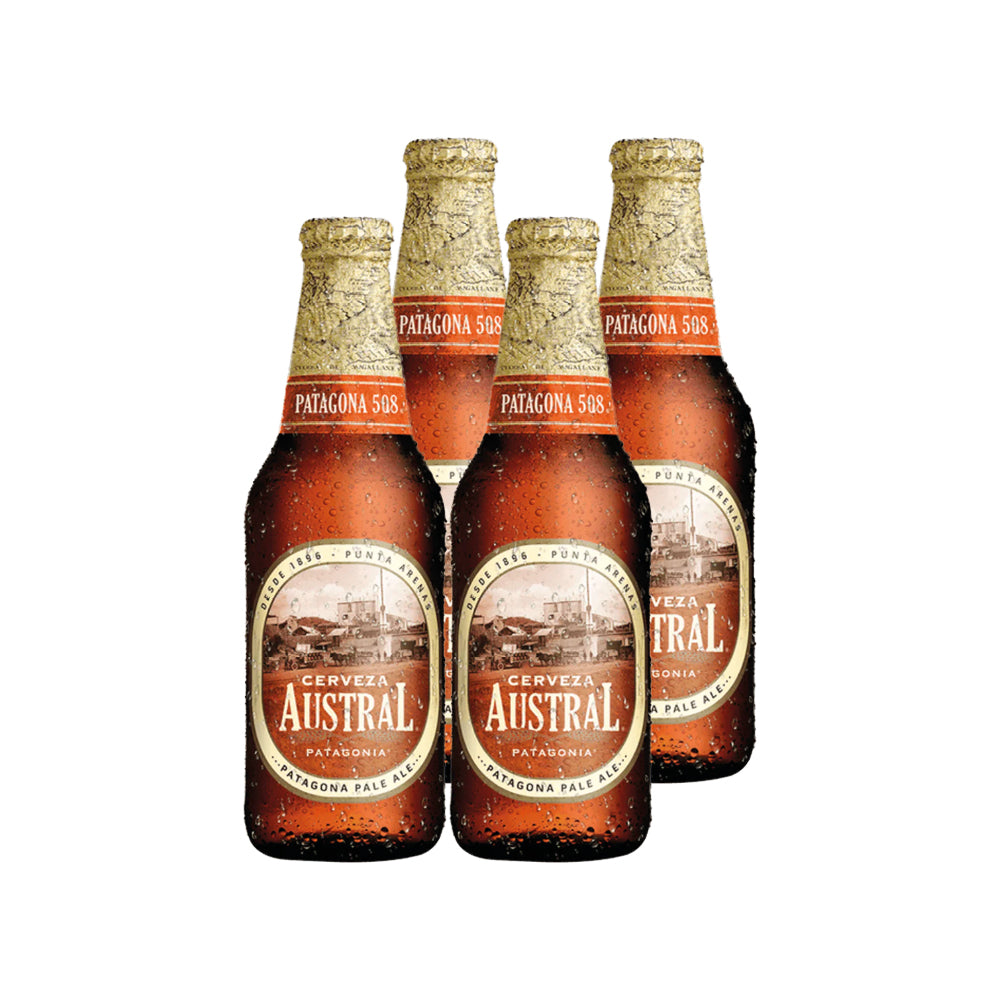 4x Cerveza Austral Patagona 508 Botellín 330cc