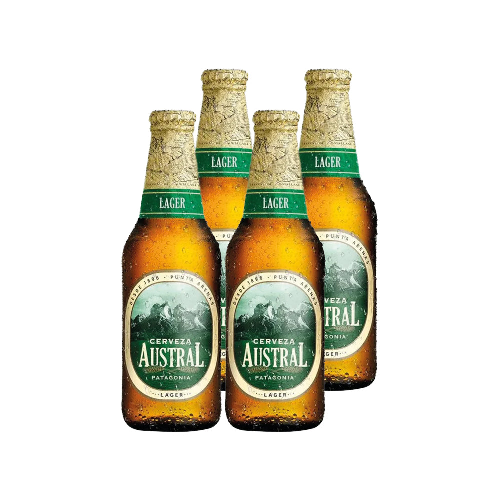 4x Cerveza Austral Lager Botellín 330cc
