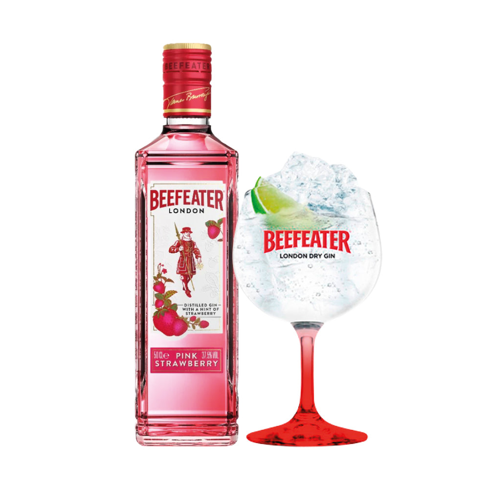 Gin Beefeater London Pink Strawberry 750cc + Copa Beefeater de Regalo