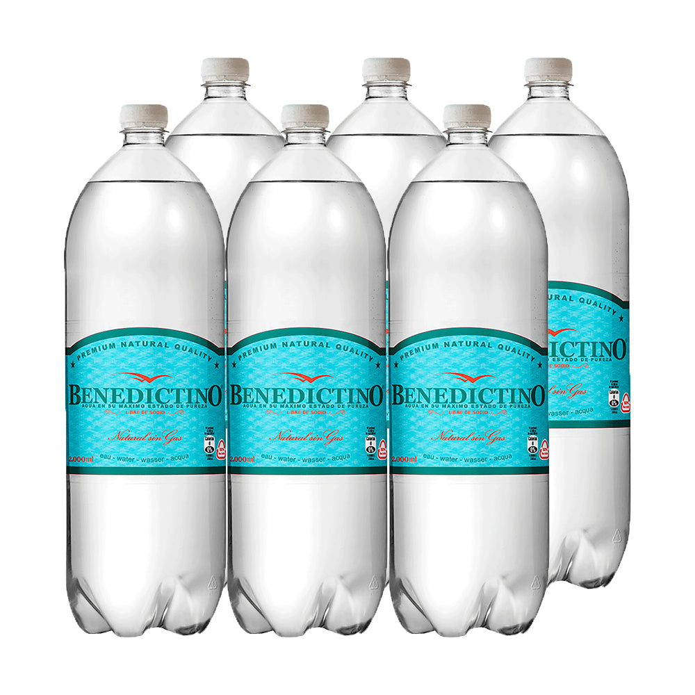 6x Agua Purificada Benedictino sin Gas 2000cc