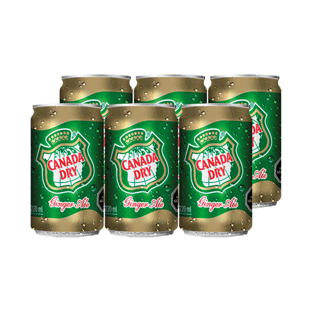 6x Bebida Canada Dry Ginger Ale Normal Lata 220cc