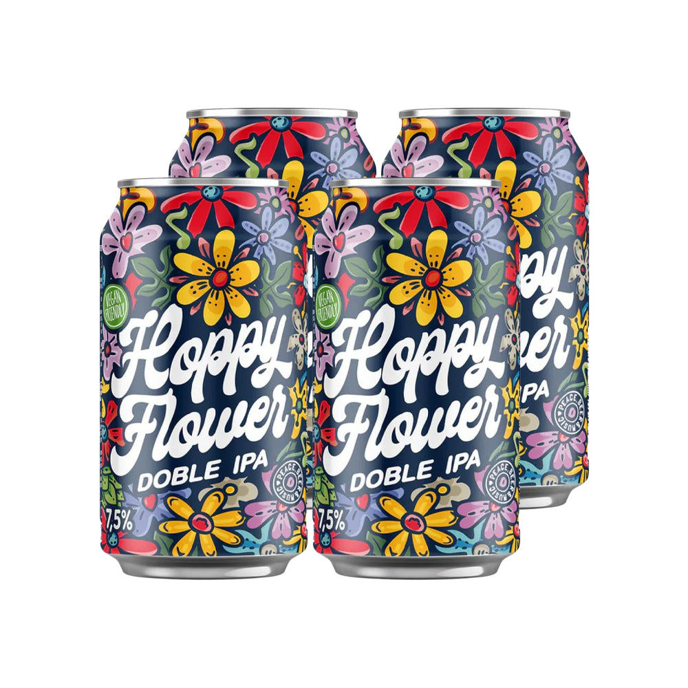 4x Cerveza Hoppy Flower Doble IPA 7,5° 330cc