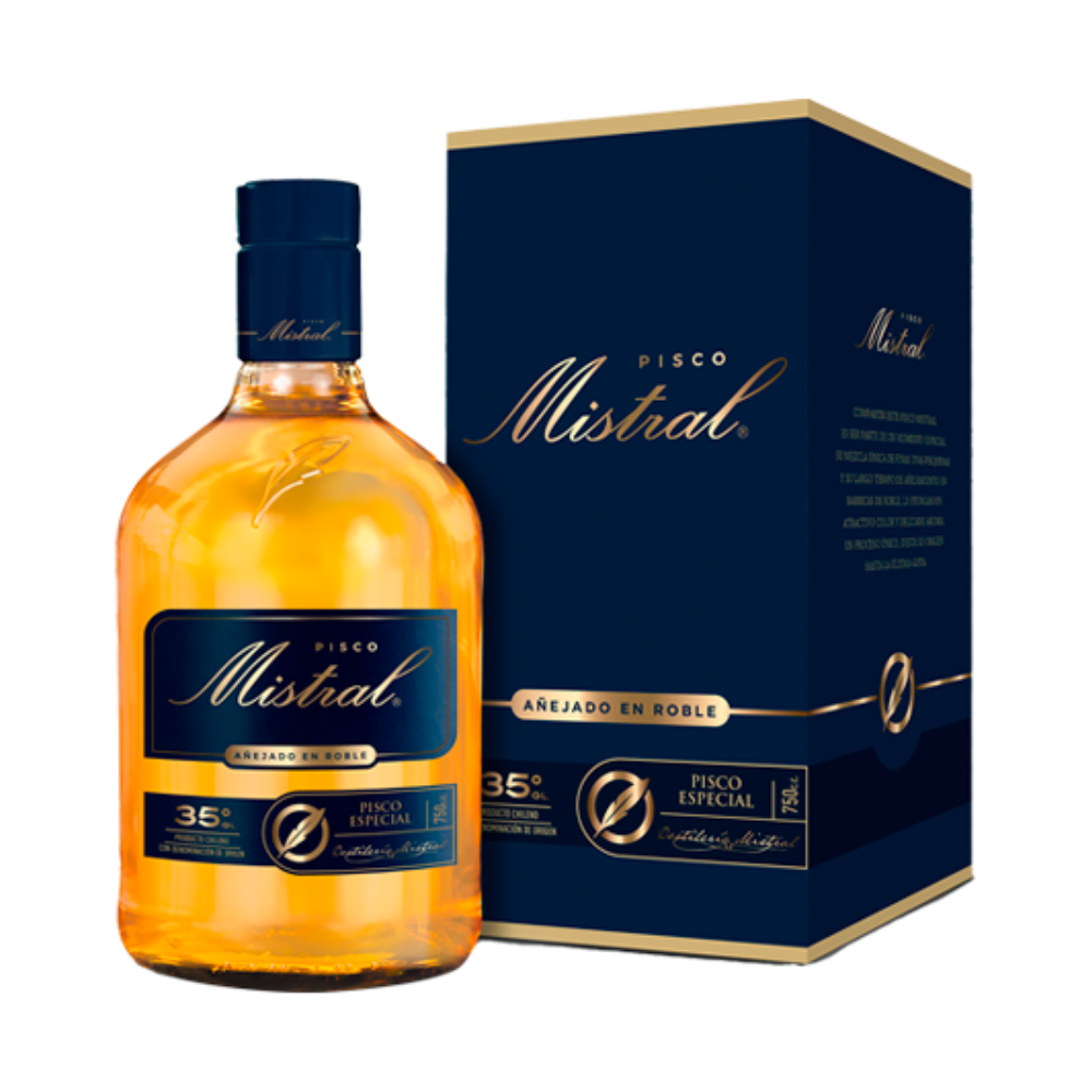 Pisco Mistral Añejado En Roble 35º 750cc