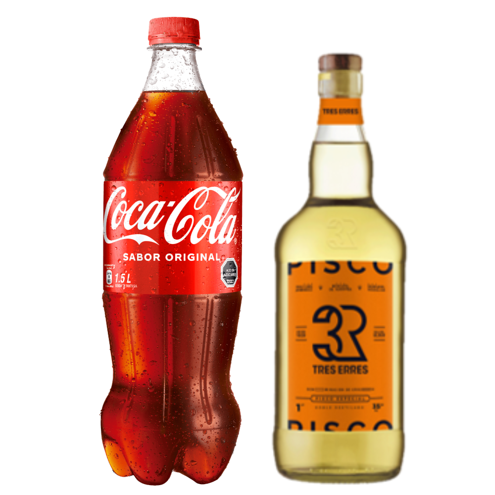 Pack Piscola Tres Erres 1000cc + Coca Cola Original 1.500cc