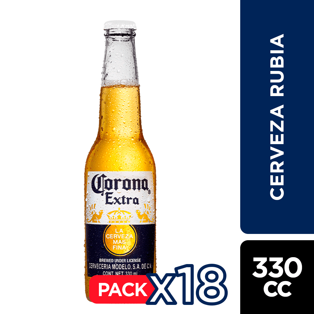 18x Cerveza Corona Extra Botellín 330cc
