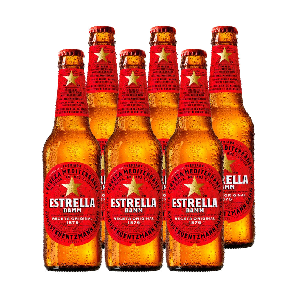 6x Cerveza Estrella Damm Lager 4.6° 355cc