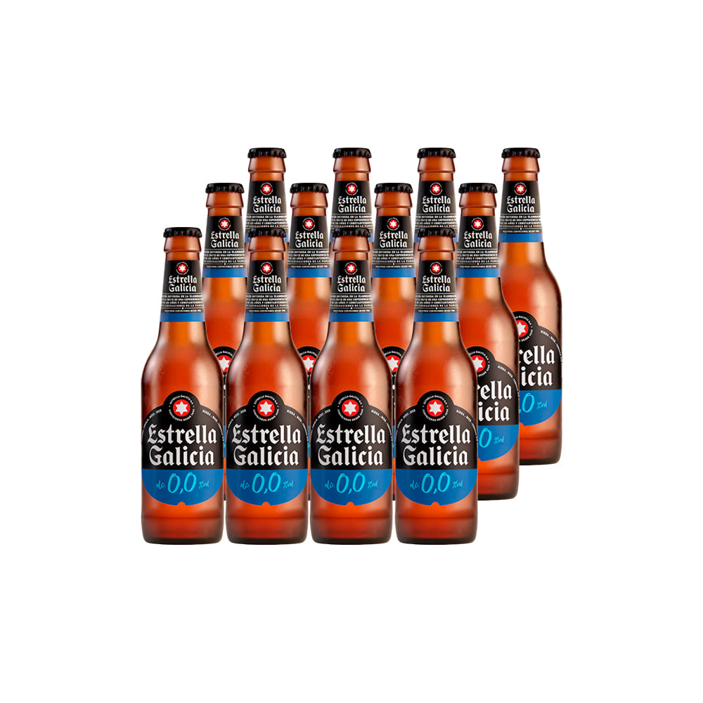 12x Cerveza Estrella Galicia Sin Alcohol Botellín 250cc