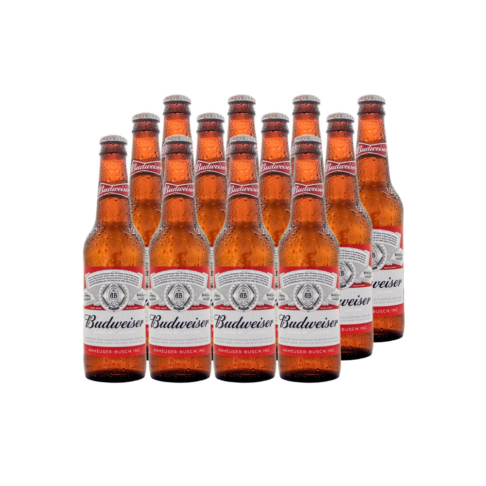 12x Cerveza Budweiser Botellín 330cc