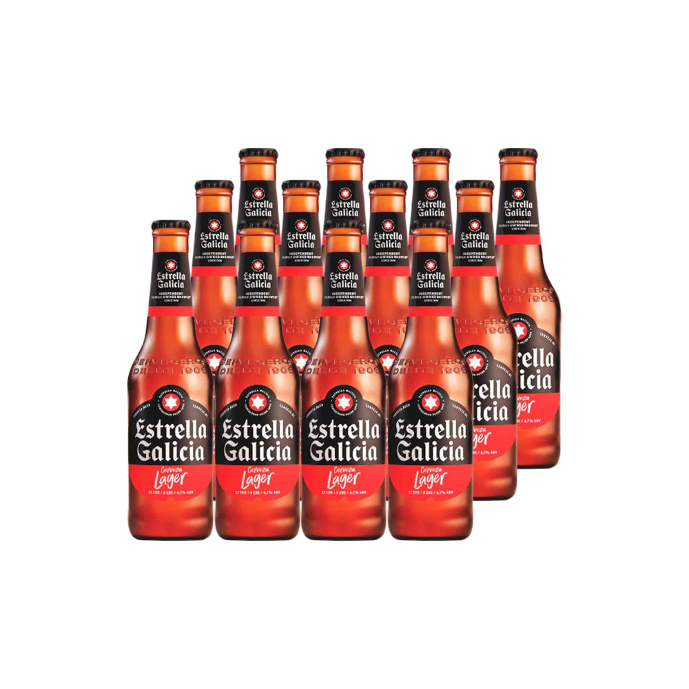 12x Cerveza Estrella Galicia Lager 4,7° 330cc