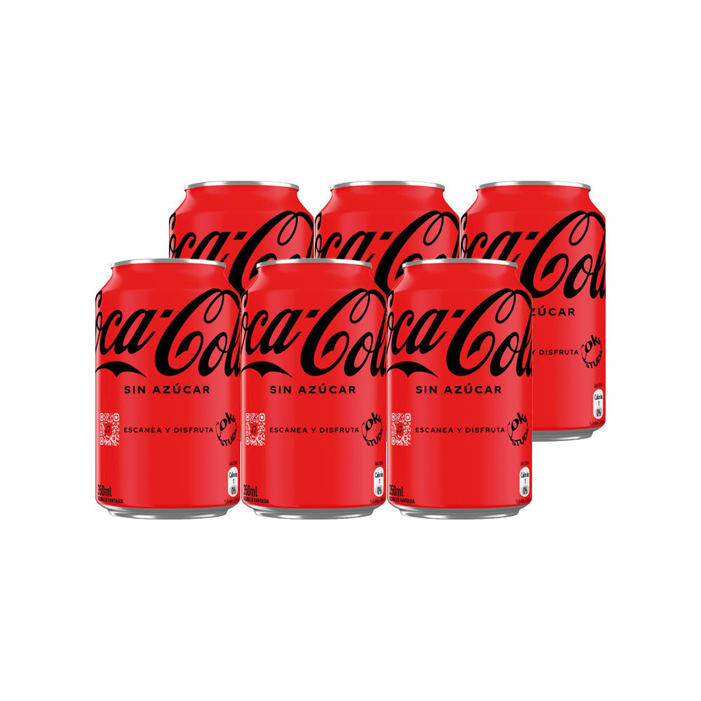 6x Bebida Coca Cola Zero Azúcar Lata 350cc