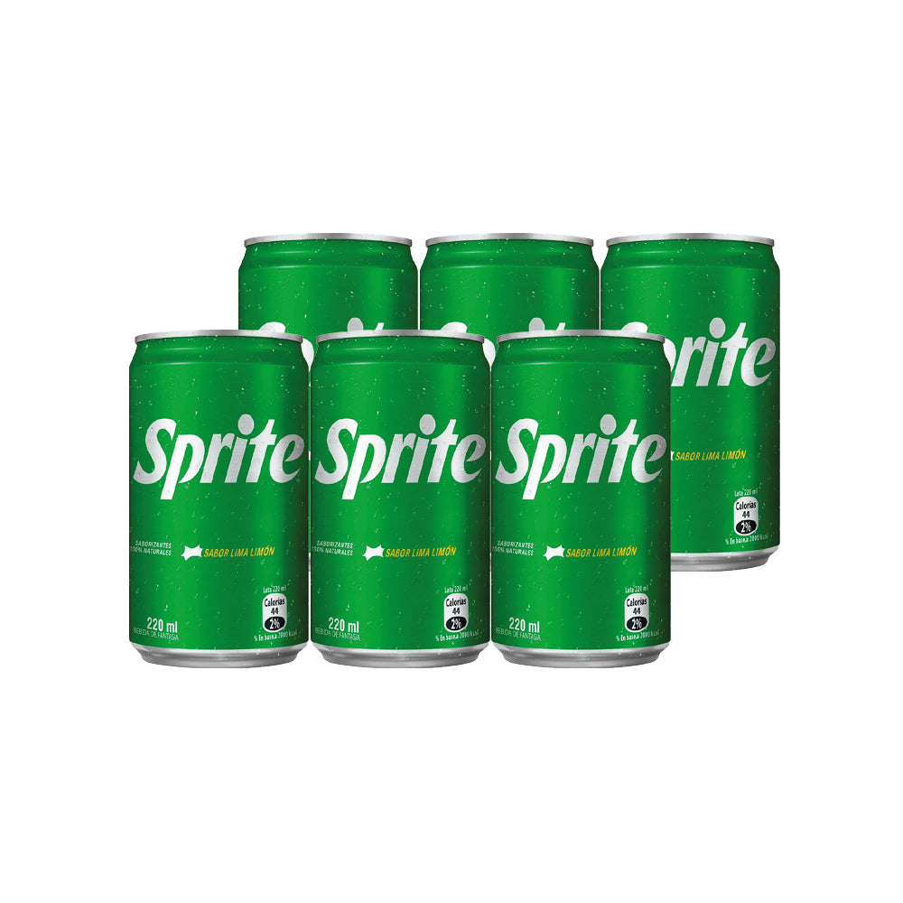 6x Bebida Sprite Regular Lata 220cc